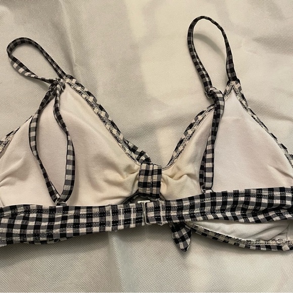 Xhilaration Gingham Check Bikini Top black/white Size M - Picture 3 of 6